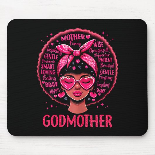 Schwarze Frauen Patentante Mutter afroamerikanisch Mousepad (Vorne)