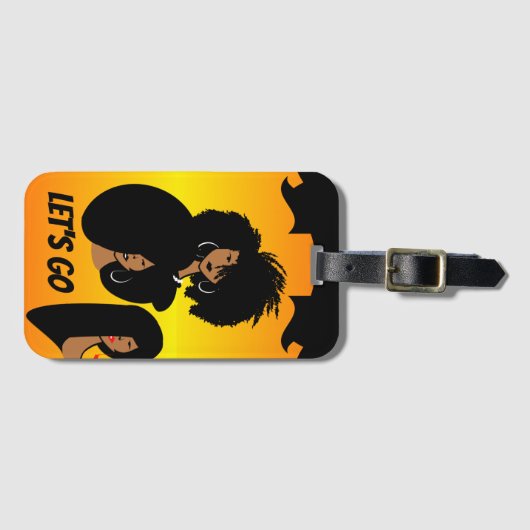 Schwarze Frauen-Reise-Umbau Gepäckanhänger (Vorderseite (Horizontal))