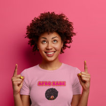 Schwarze Frauen, rosa Afro-Babe-T - Shirt