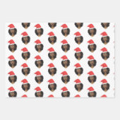 Schwarze Frauen, Rote Weihnachtsmannmütze, Gummi,  Geschenkpapier Set (Vorderseite 2)