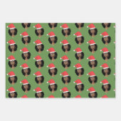 Schwarze Frauen, Rote Weihnachtsmannmütze, Gummi,  Geschenkpapier Set (Vorderseite)