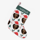 Schwarze Frauen, rote Weihnachtsmannmütze, Weihnac Kleiner Weihnachtsstrumpf (Vorderansicht (hängend))