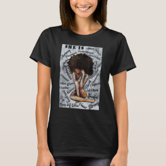 Schwarze Frauen Sie ist schwarze Girl Art T-Shirt