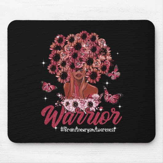 Schwarze Frauen Sonnenblumen Haar Gehirn Aneurysma Mousepad (Vorne)