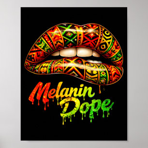 Schwarze Frauen Stolz starke Stammeslippen Melanin Poster