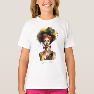 Schwarze Frauen tragen ethnische Kopfhülle T-Shirt