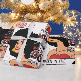 Schwarze Frauen vertrauen Gott im Sturm Geschenkpapier