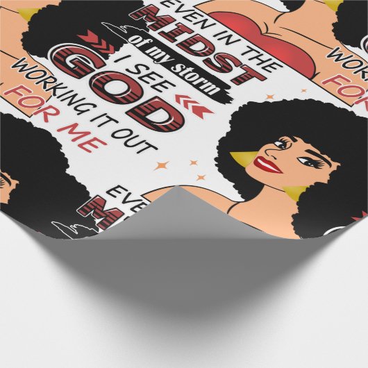 Schwarze Frauen vertrauen Gott im Sturm Geschenkpapier (Ecke)