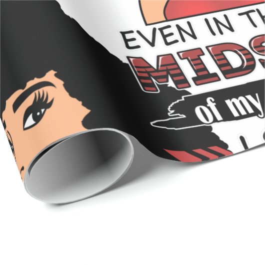 Schwarze Frauen vertrauen Gott im Sturm Geschenkpapier (Rolleneckpunkt)