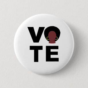 Schwarze Frauen wählen politische Wahlen Schwarze Button