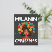 Schwarze Frauen Weihnachts-Melanin-Schwestern Feiertagspostkarte (Stehend Vorderseite)