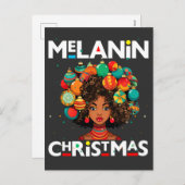 Schwarze Frauen Weihnachts-Melanin-Schwestern Feiertagspostkarte (Vorne/Hinten)