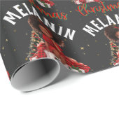 Schwarze Frauen Weihnachts-Melanin-Schwestern Geschenkpapier (Rolleneckpunkt)
