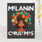 Schwarze Frauen Weihnachts-Melanin-Schwestern Karte (Gelbe Blume)