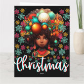 Schwarze Frauen Weihnachts-Melanin-Schwestern Karte (Rückseite)
