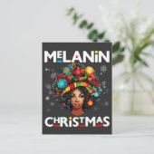 Schwarze Frauen Weihnachts-Melanin-Schwestern Postkarte (Stehend Vorderseite)