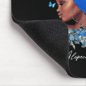Schwarze Frauen Wir tragen blaue Alopezie Bewussts Mousepad (Ecke)