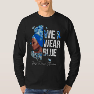 Schwarze Frauen Wir tragen blaue Pompe-Krankheit B T-Shirt