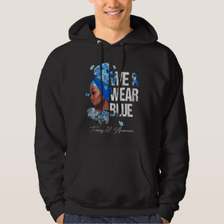 Schwarze Frauen Wir tragen blaue Risomie 18 Bewuss Hoodie