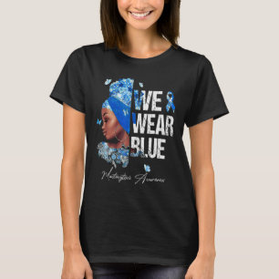 Schwarze Frauen Wir tragen blaues Mastozytose-Bewu T-Shirt