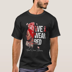 Schwarze Frauen Wir tragen eine rote Herzkrankheit T-Shirt