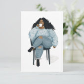 Schwarze Frauenkarte Dankeskarte (Stehend Vorderseite)