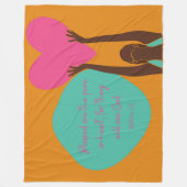 Schwarze Frauenschrift Herz Christlich Orange Fleecedecke (Vorderseite)