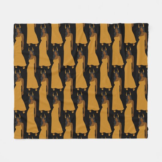 Schwarze FrauKapricorn Zodiac Astrologie Fleece Le (Vorderseite (Horizontal))