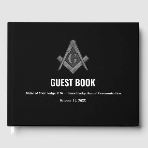 Schwarze Freimaurer Maurer Quadrat und Kompass Gästebuch