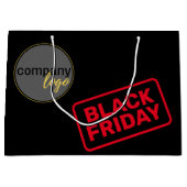 SCHWARZE FREITAG GESCHÄFTSUNTERNEHMEN EIGENE LOGO- GROßE GESCHENKTÜTE (Vorderseite)