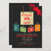 Schwarze Freitag-Party Einladung (Vorne/Hinten)
