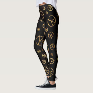Schwarze Friedenszeichen-Leggings Leggings