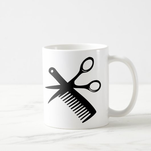 schwarze Friseurkammscheren Kaffeetasse (Rechts)