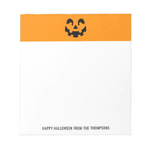 Schwarze Fröhliche Halloween-Kürbisgesicht-Form au Notizblock