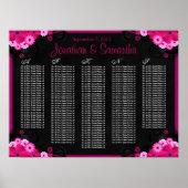 Schwarze Fuchsia-Blumenzettel Poster (Vorne)