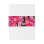 Schwarze Fuchsia Grüne Wasserfarbenhochzeit Einladungsbanderole (Rückseitenbeispiel)