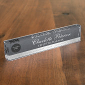 Schwarze Führungskraft aus Metall für kundenspezif Namensplakette (Seite)