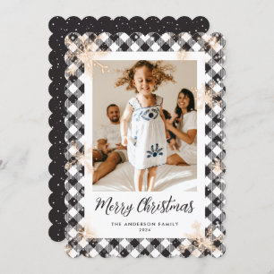 Schwarze Funkelnd Schneeflocken Foto Frohe Weihnac Feiertagskarte