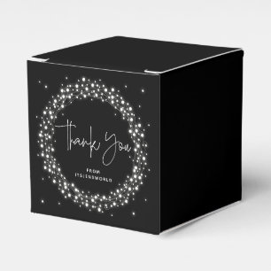 Schwarze funkelnde Lichter Danke Geschenkschachtel