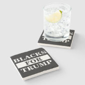 Schwarze für Trump Steinuntersetzer (Seitenansicht)