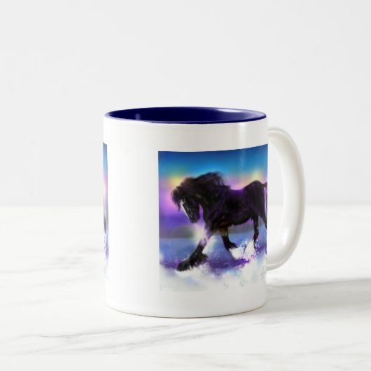 Schwarze Fuß-Grafschaft Zweifarbige Tasse (VorderseiteRechts)