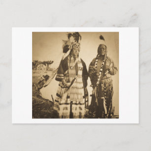 Schwarze-Fuß-Indianer Häuptling und Krieger Vintag Postkarte