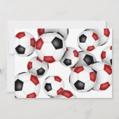 Schwarze Fußballbälle Kindergeburtstag Party Einladung (Rückseite)