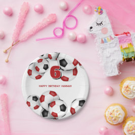 Schwarze Fußballbälle Kindergeburtstag Party Pappteller