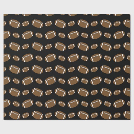 Schwarze Fußbälle Geschenkpapier (Flach)