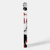 Schwarze Fußbälle mit Monogramm Case-Mate iPhone Hülle (Rückseite / Links)