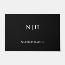 Schwarze Fußmatte mit Firmenlogo für Unternehmen