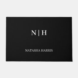 Schwarze Fußmatte mit Firmenlogo für Unternehmen