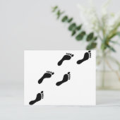 schwarze Fußspuren Postkarte (Stehend Vorderseite)