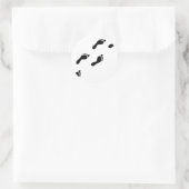 schwarze Fußspuren Runder Aufkleber (Tasche)
